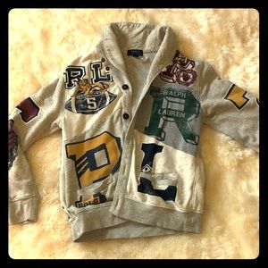 Polo sweatshirt cardigan